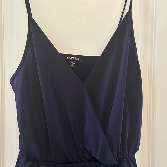 Express Womens Purple Wrap-Front Peplum Cami Top S Polyester & Spandex Blend - Picture 6 of 6